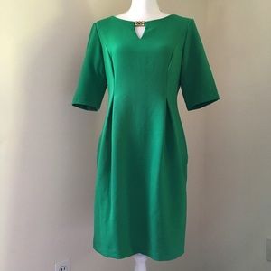 Sandra Darren Emerald Green Shift Dress 8